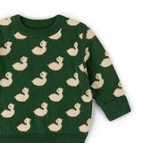 Olive Ducks Snuggly Knitted Jumper, Green