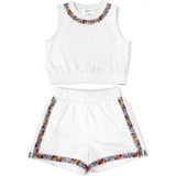 White Rainbow Gems Short Set