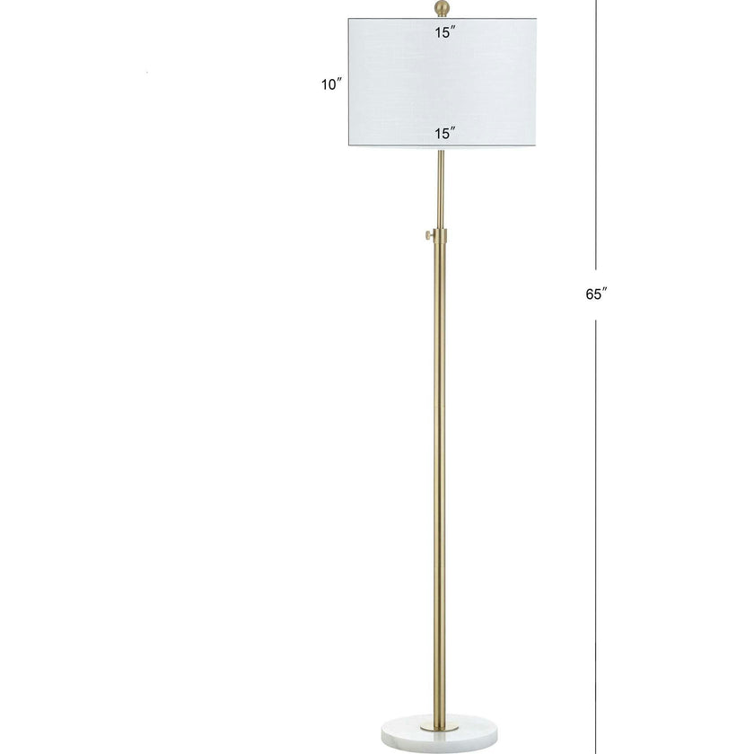 June 65" Adjustable Metal/Marble LED Floor Lamp