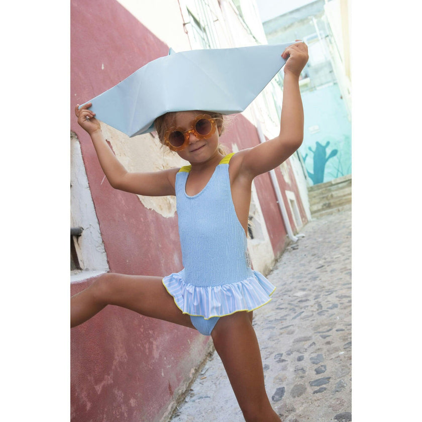 Sunny blue ruffle swimsuit