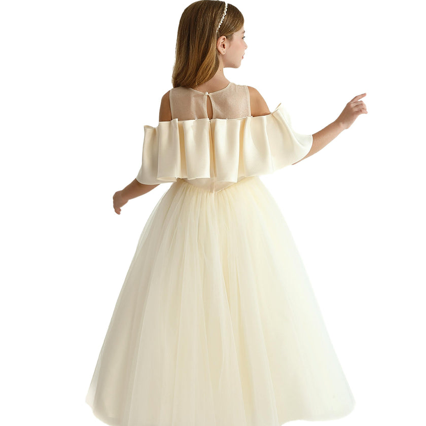 Champagne Tulle Bow Amica Dress