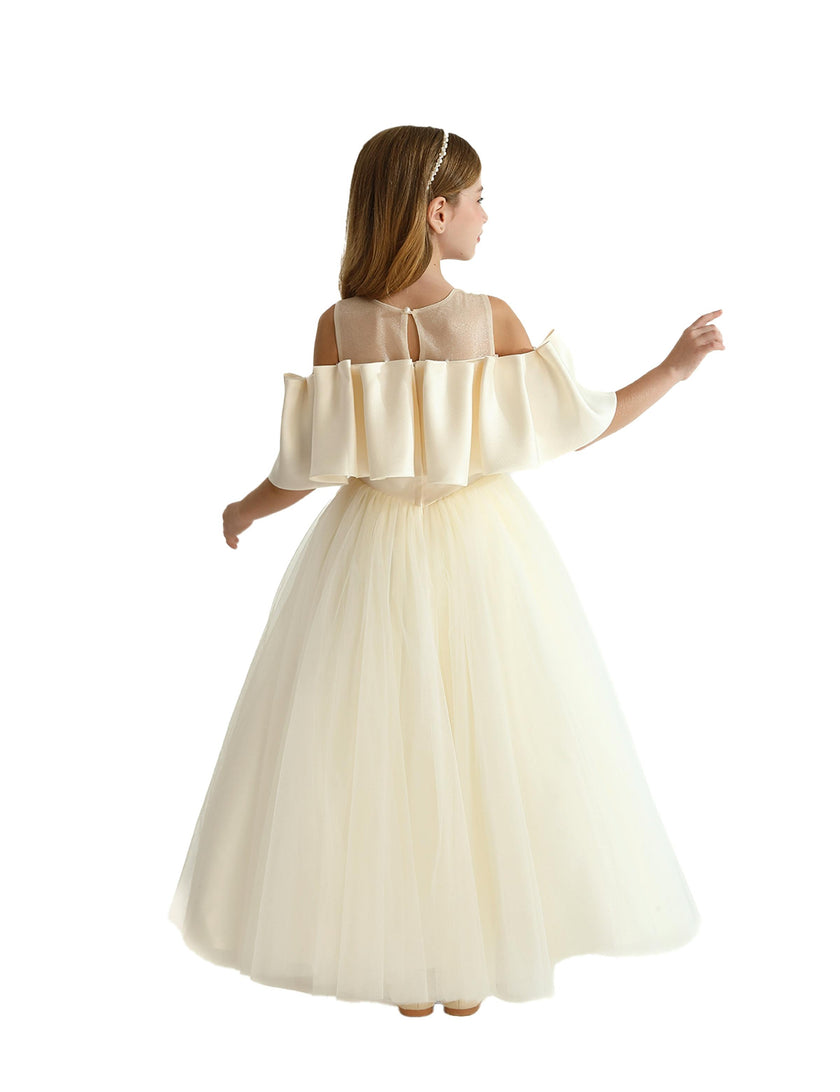 Champagne Tulle Bow Amica Dress