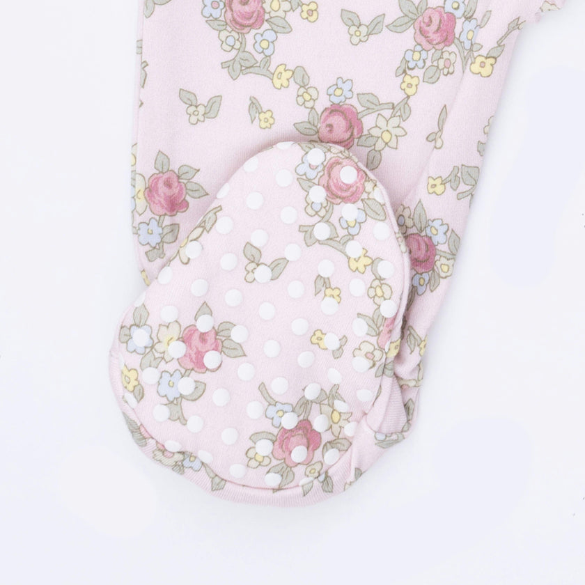 Edith's Rose Garden - 2 Way Ruffle Back Zipper Footie