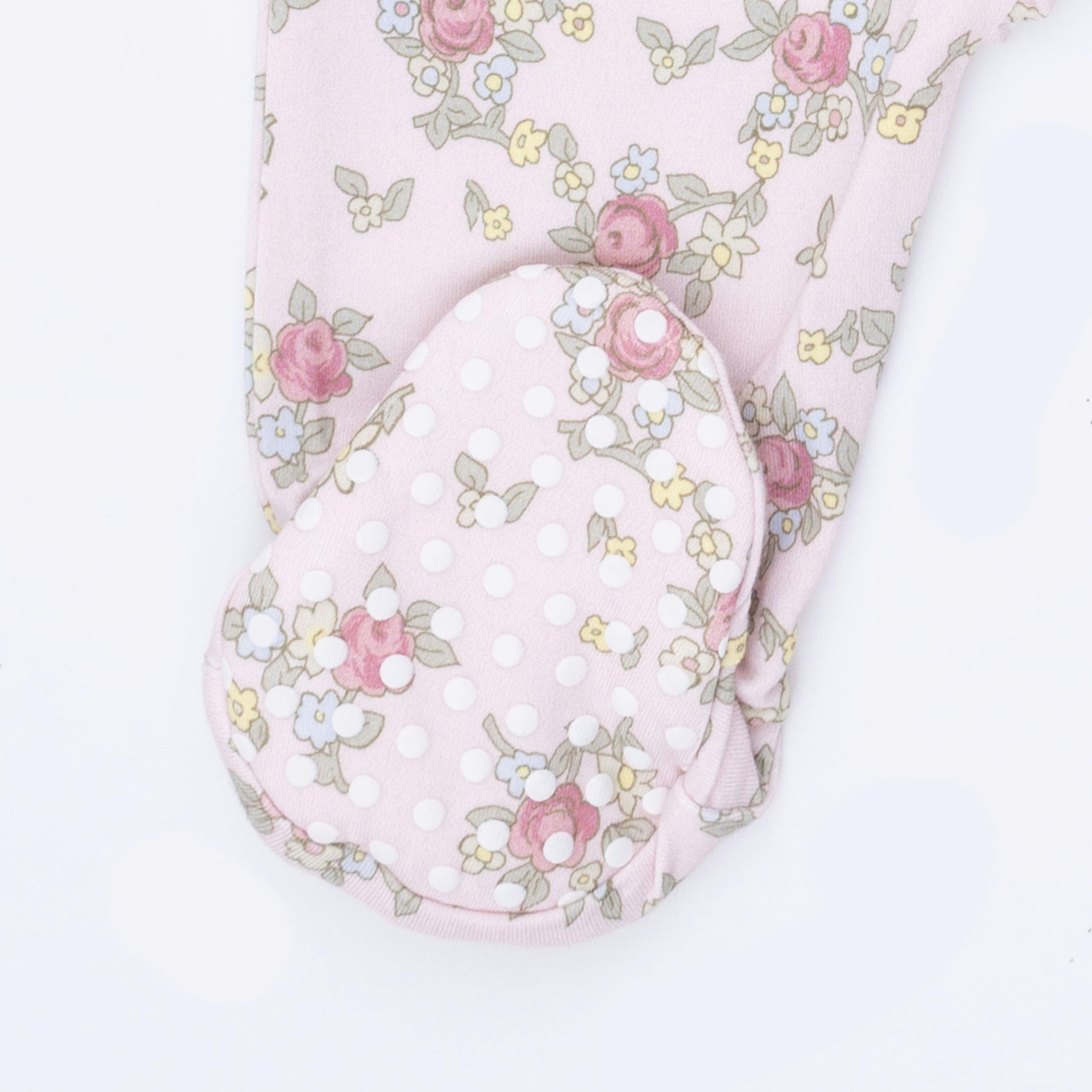 Edith's Rose Garden - 2 Way Ruffle Back Zipper Footie
