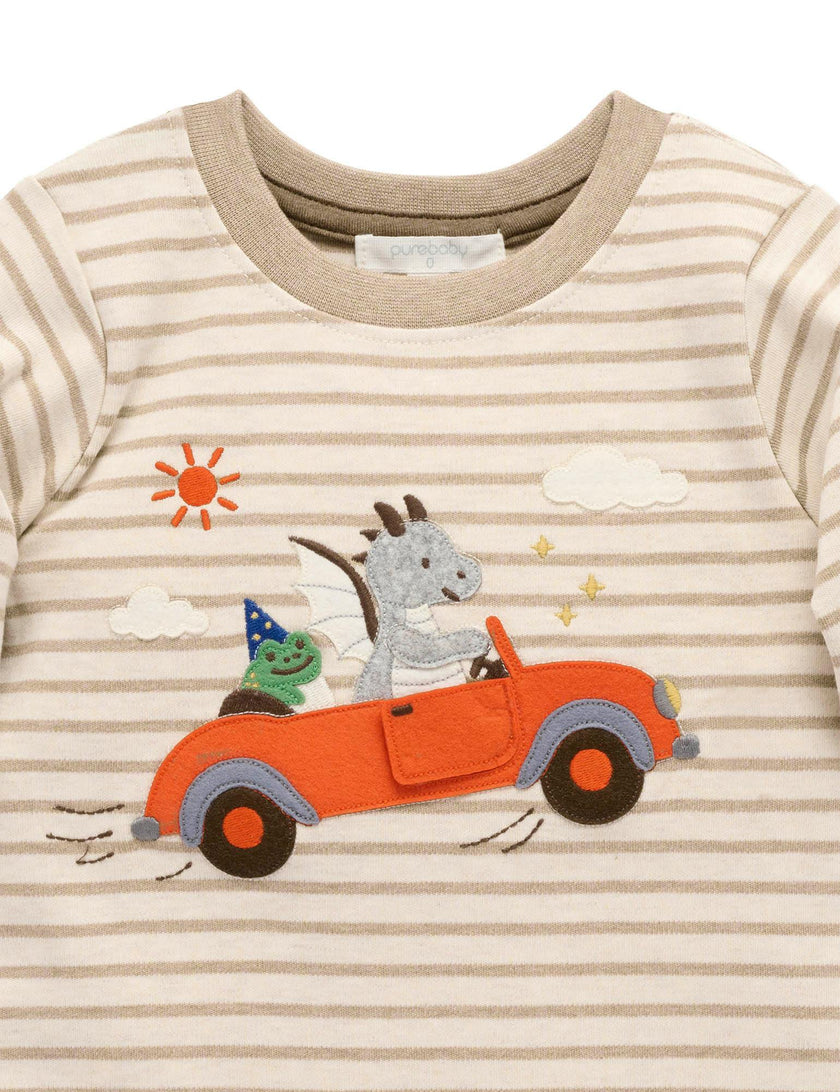 Flying Car Thick Tee Mushroom Stripe