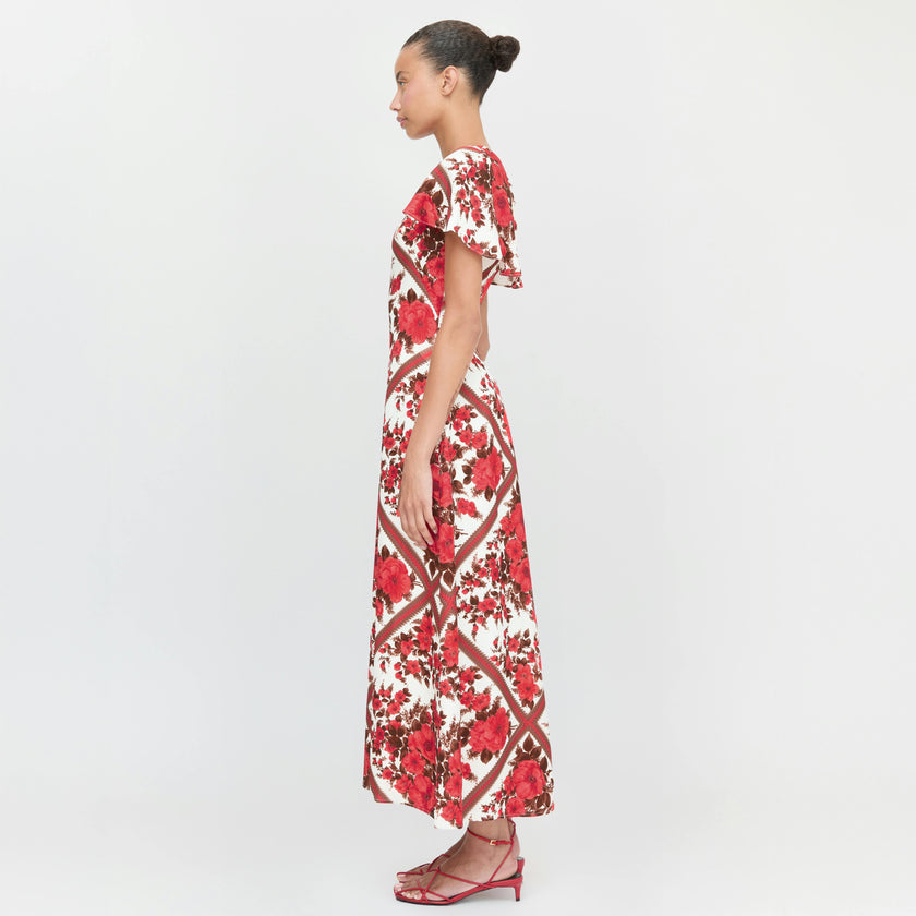 The Davina Dress - Red Diamond Rose