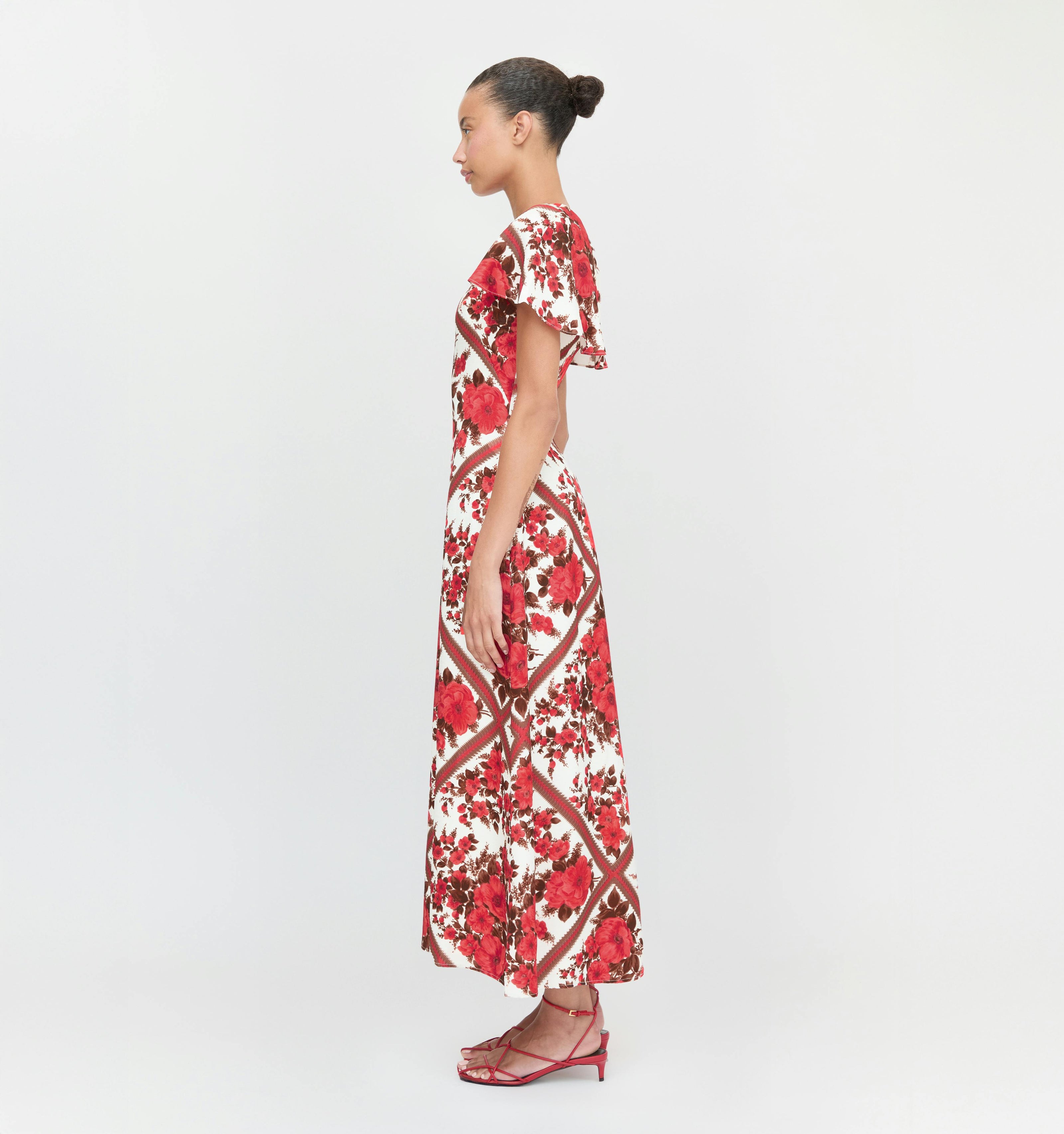 The Davina Dress - Red Diamond Rose