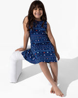 Sail Away Fair Isle Bamboo Girls' Sleeveless Dress