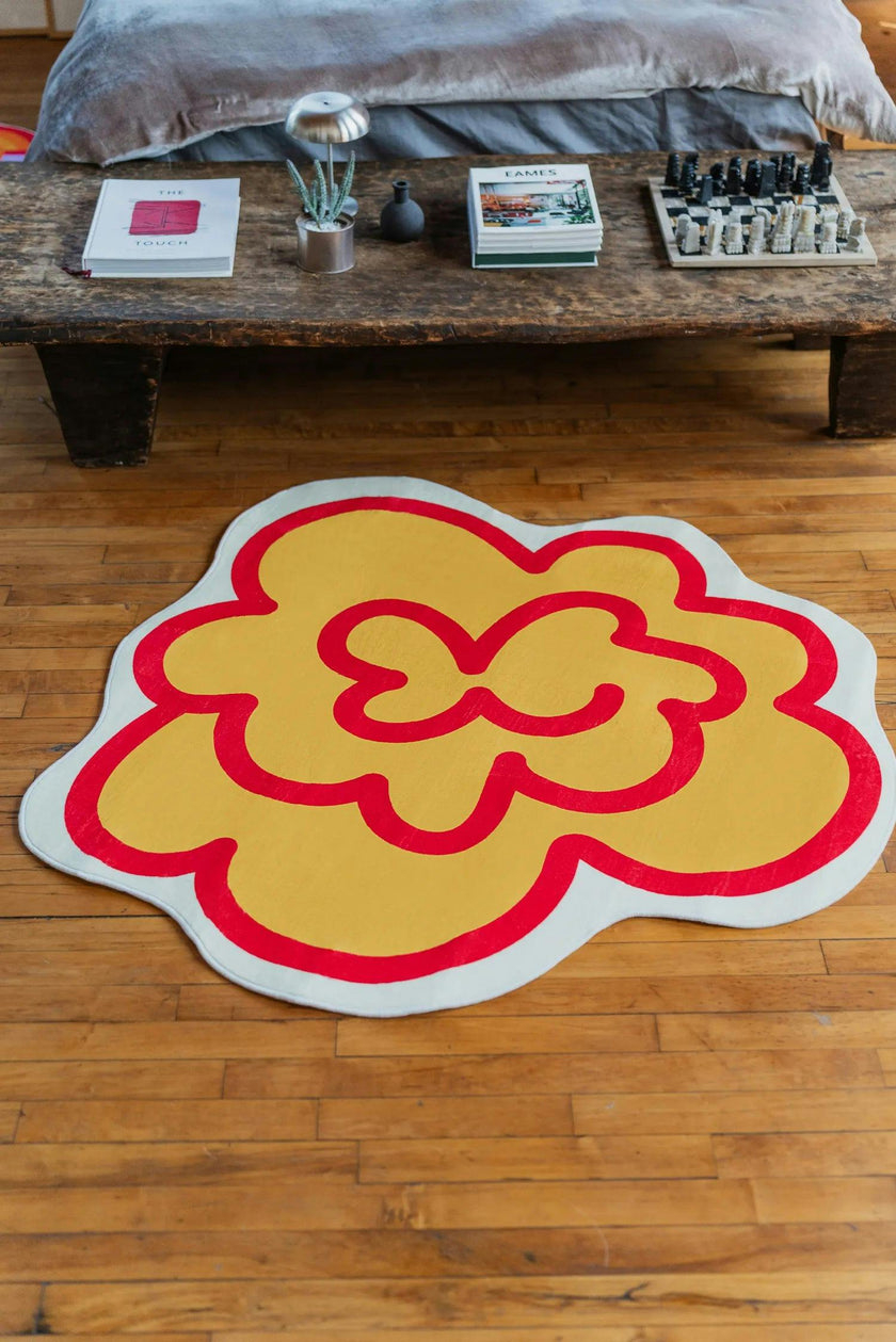 Funky Flower Shaped Irregular Rug by Shayla Goethe