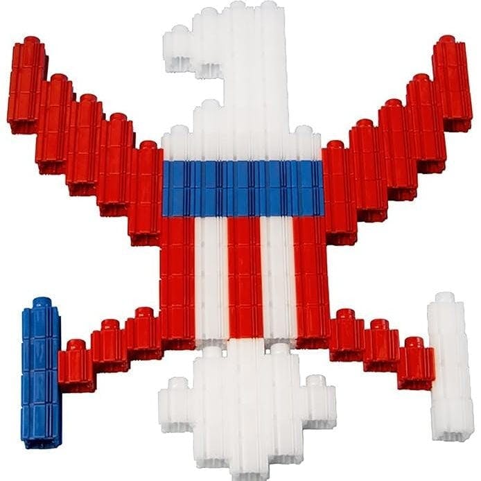 Snapo: Americana Kit - 150 pcs - Red-White-Blue Blocks & Wheels