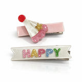 Maisonette Happy Birthday Party Hat Hair Clips