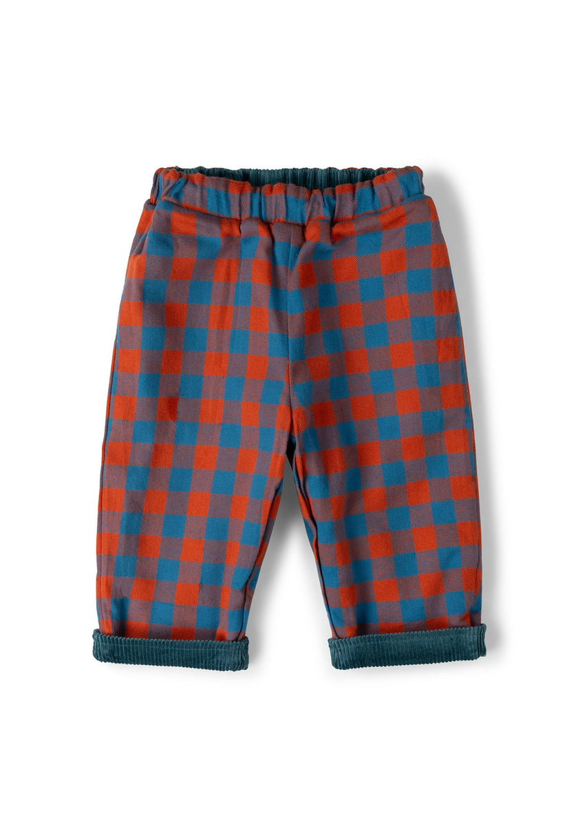 Calm Sea Check Reversible Pull On Trousers, Blue