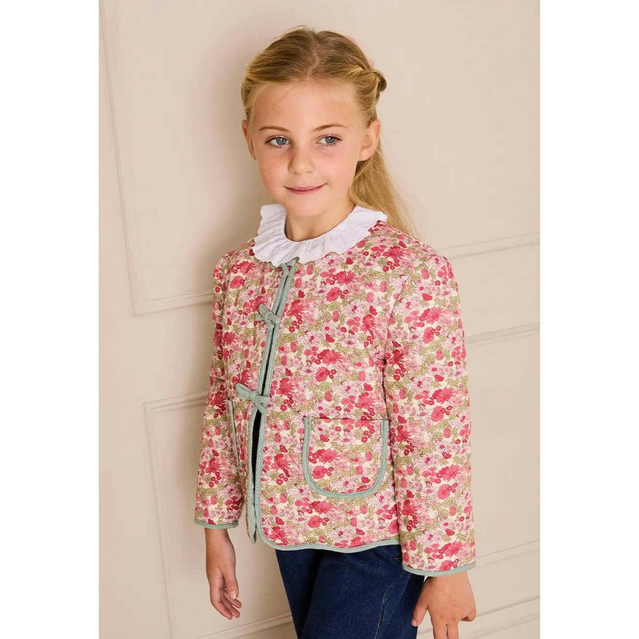 Margret Floral Reversible Quilted Jacket in Pink (4-12yrs)