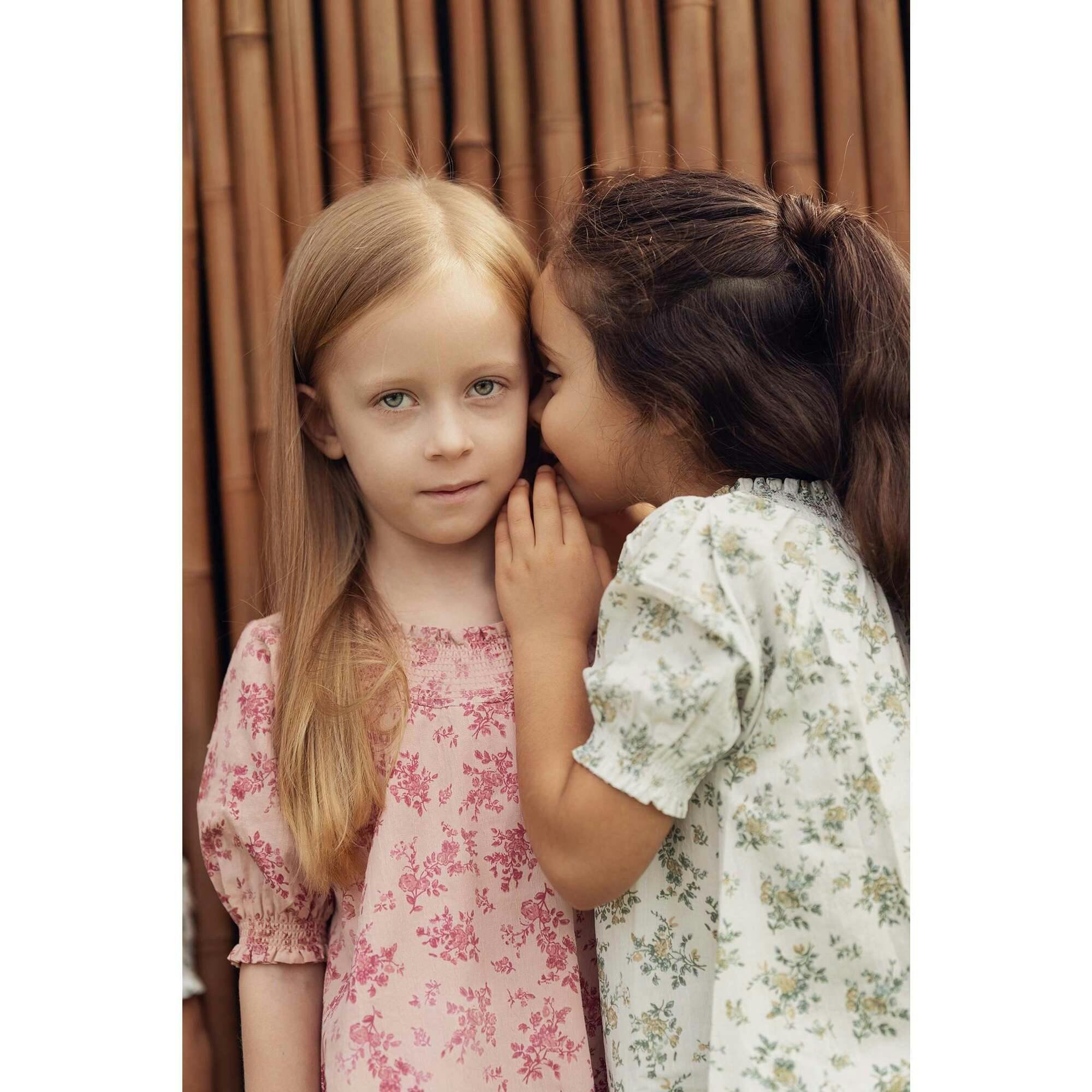 Smocked Floral Short Sleeve Dress