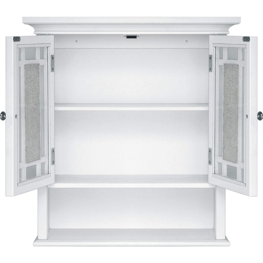 Windsor Wooden Wall Cabinet with Glass Mosaic Doors