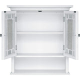 Windsor Wooden Wall Cabinet with Glass Mosaic Doors