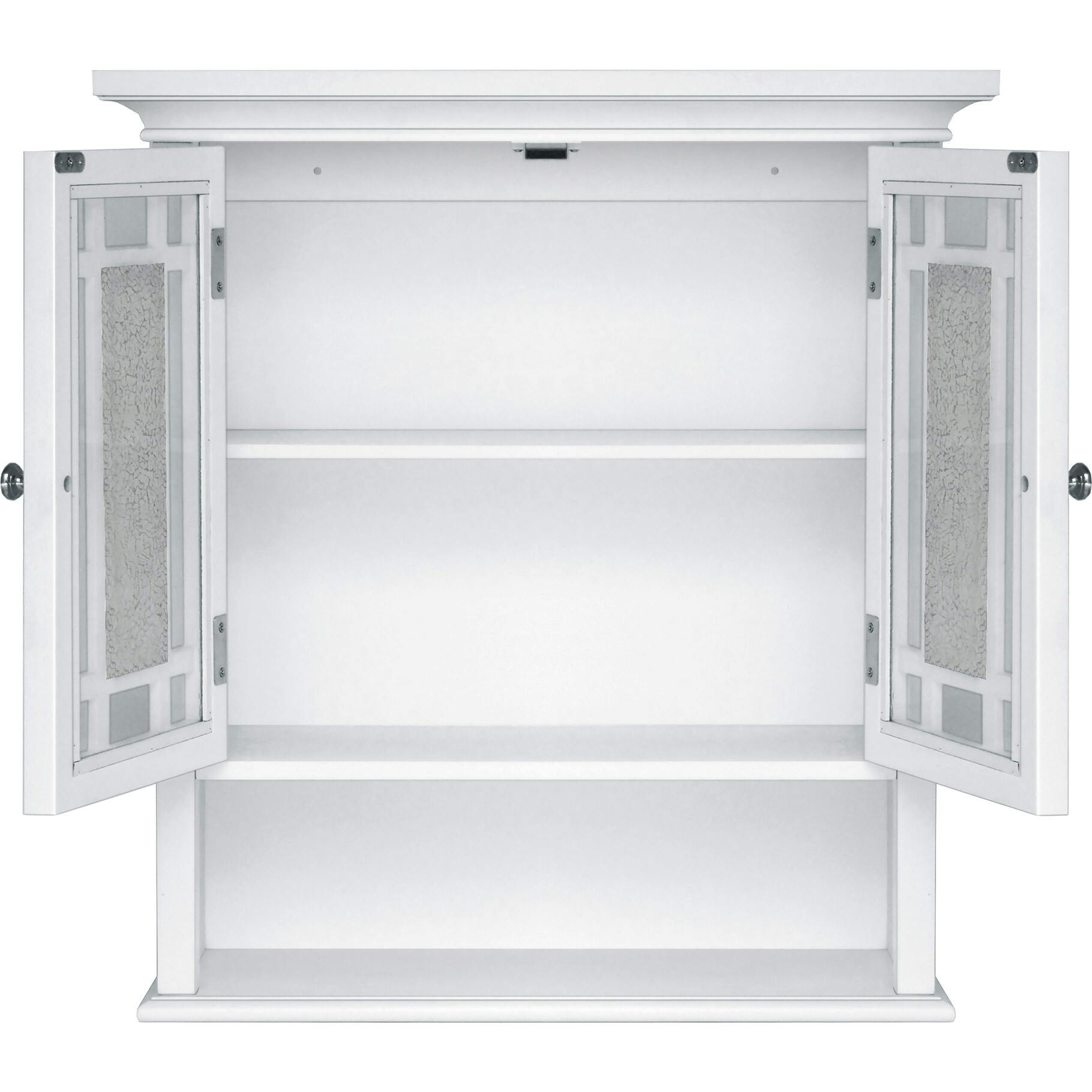 Windsor Wooden Wall Cabinet with Glass Mosaic Doors