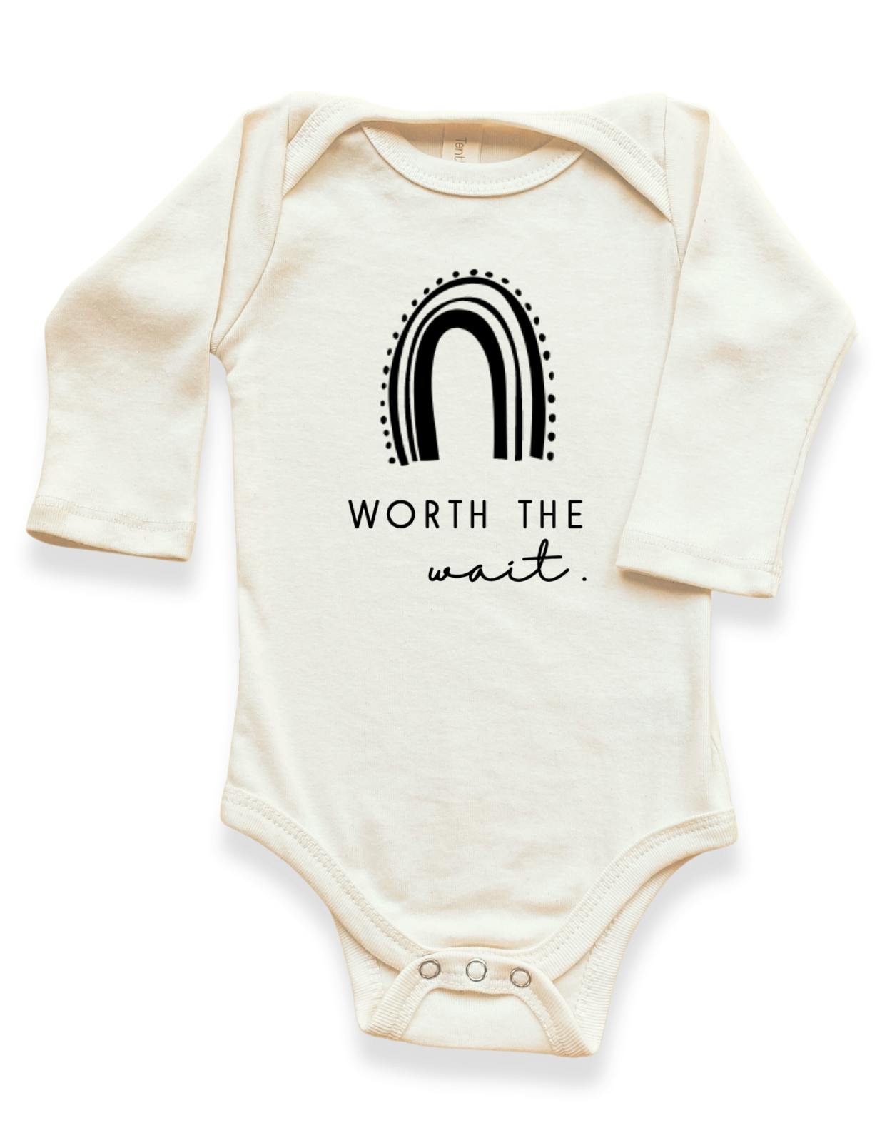 Worth the Wait Rainbow Organic Bodysuit Long Sleeve