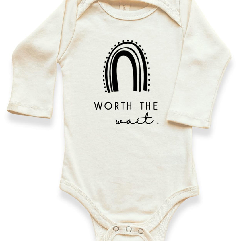 Worth the Wait Rainbow Organic Bodysuit Long Sleeve