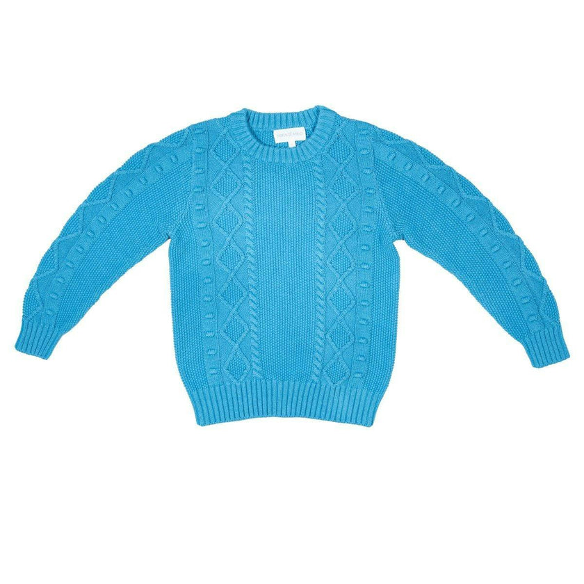 Cable Popcorn Jumper | Iceland Blue