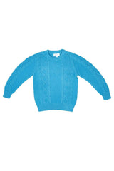 Cable Popcorn Jumper | Iceland Blue