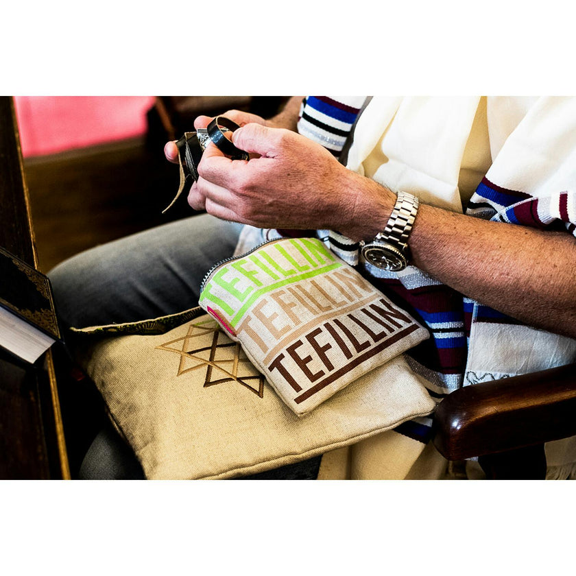 Tallit & Tefillin Natural Linen Bag Set
