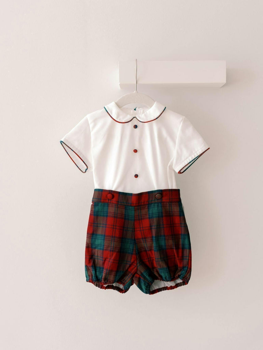 Red Tartan Pablo Baby Boy Set
