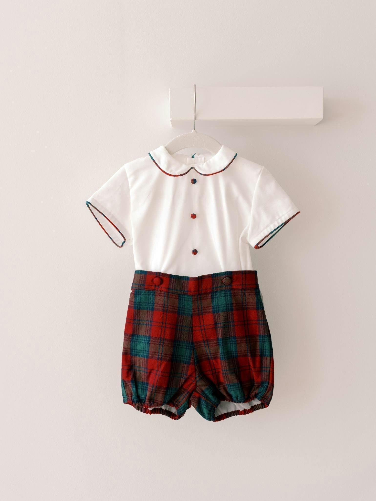 Red Tartan Pablo Baby Boy Set