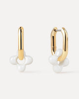 Flower Earrings - Cassia Hoops Mother of Pearl