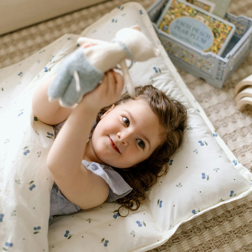 Organic Toddler Nap Roll-N-Rest Mat Set (Blueberry)