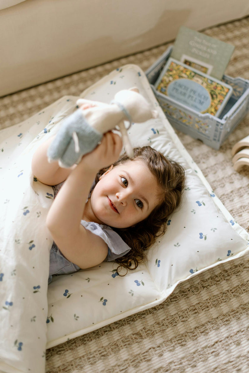 Organic Toddler Nap Roll-N-Rest Mat Set (Blueberry)
