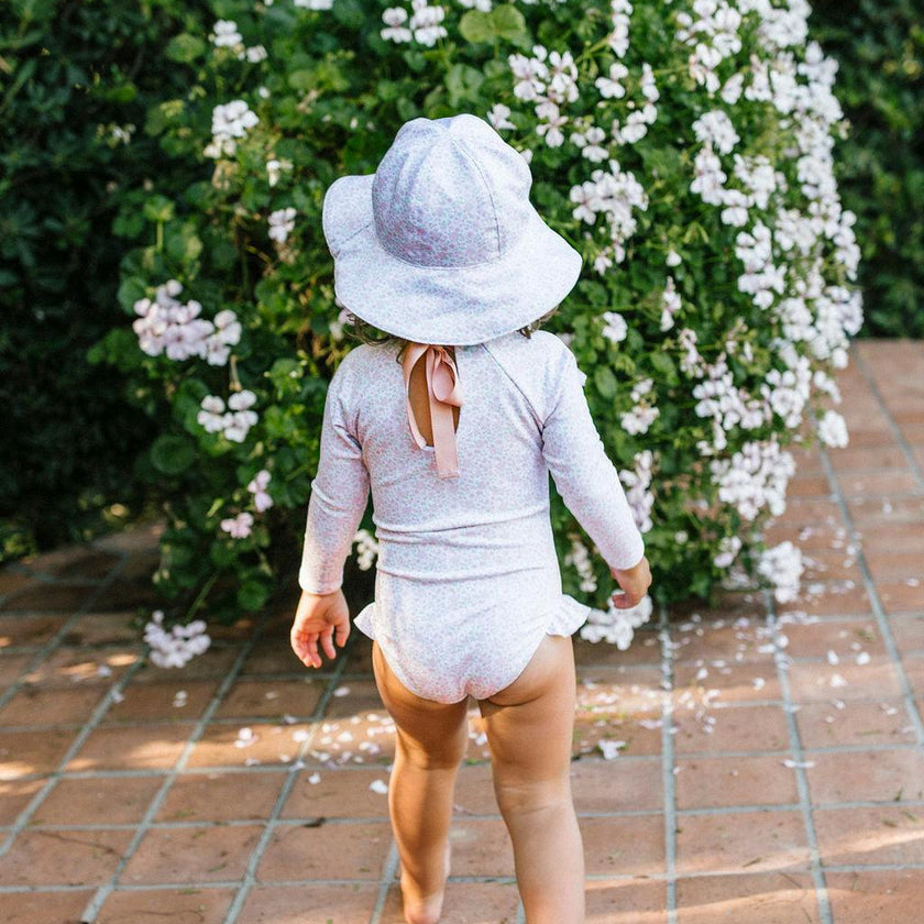 baby antique floral sun hat