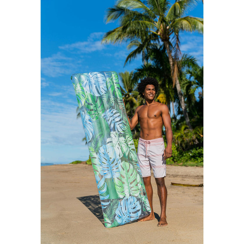 Resort Collection Deluxe Pool Raft 74 x 30" with Tropical Print