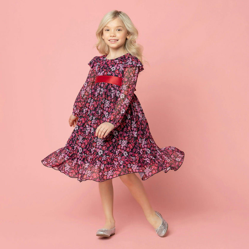 Chloe Winter Floral Party Dress