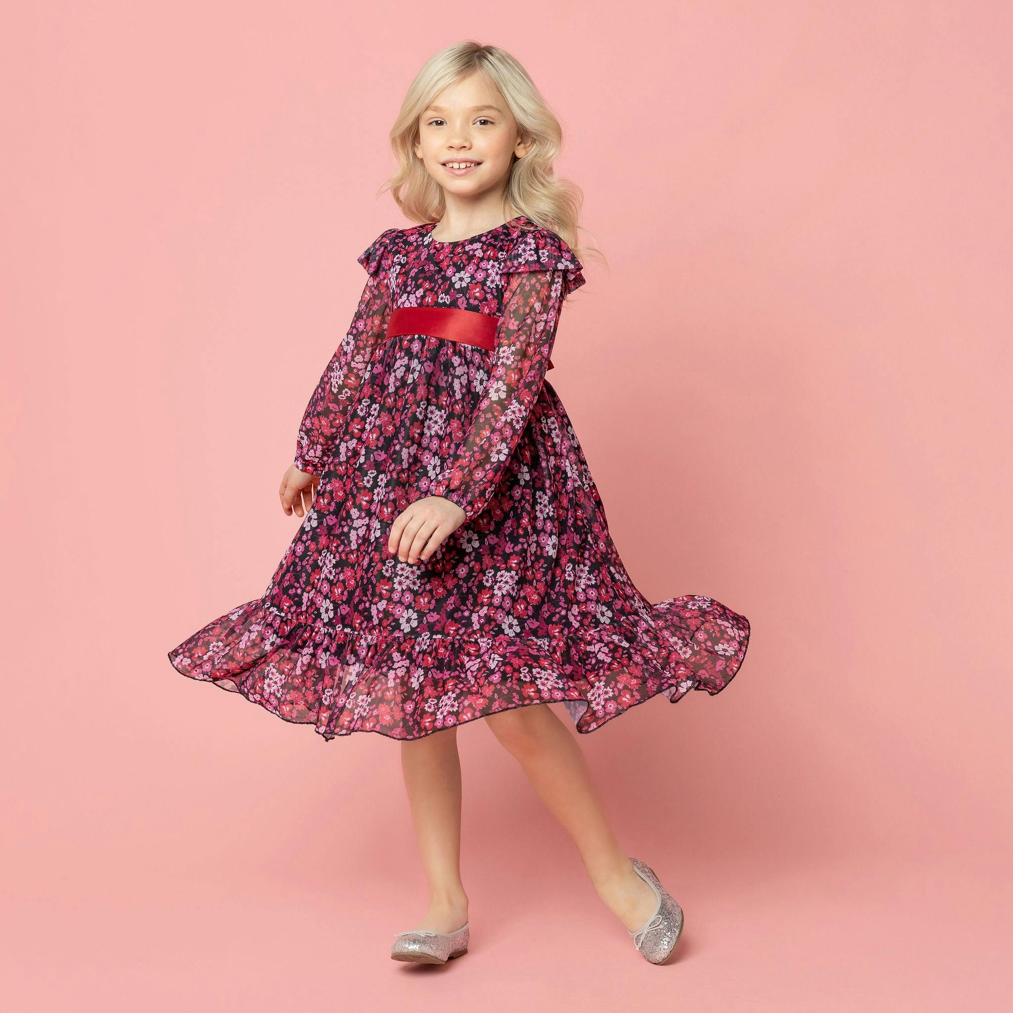 Chloe Winter Floral Party Dress