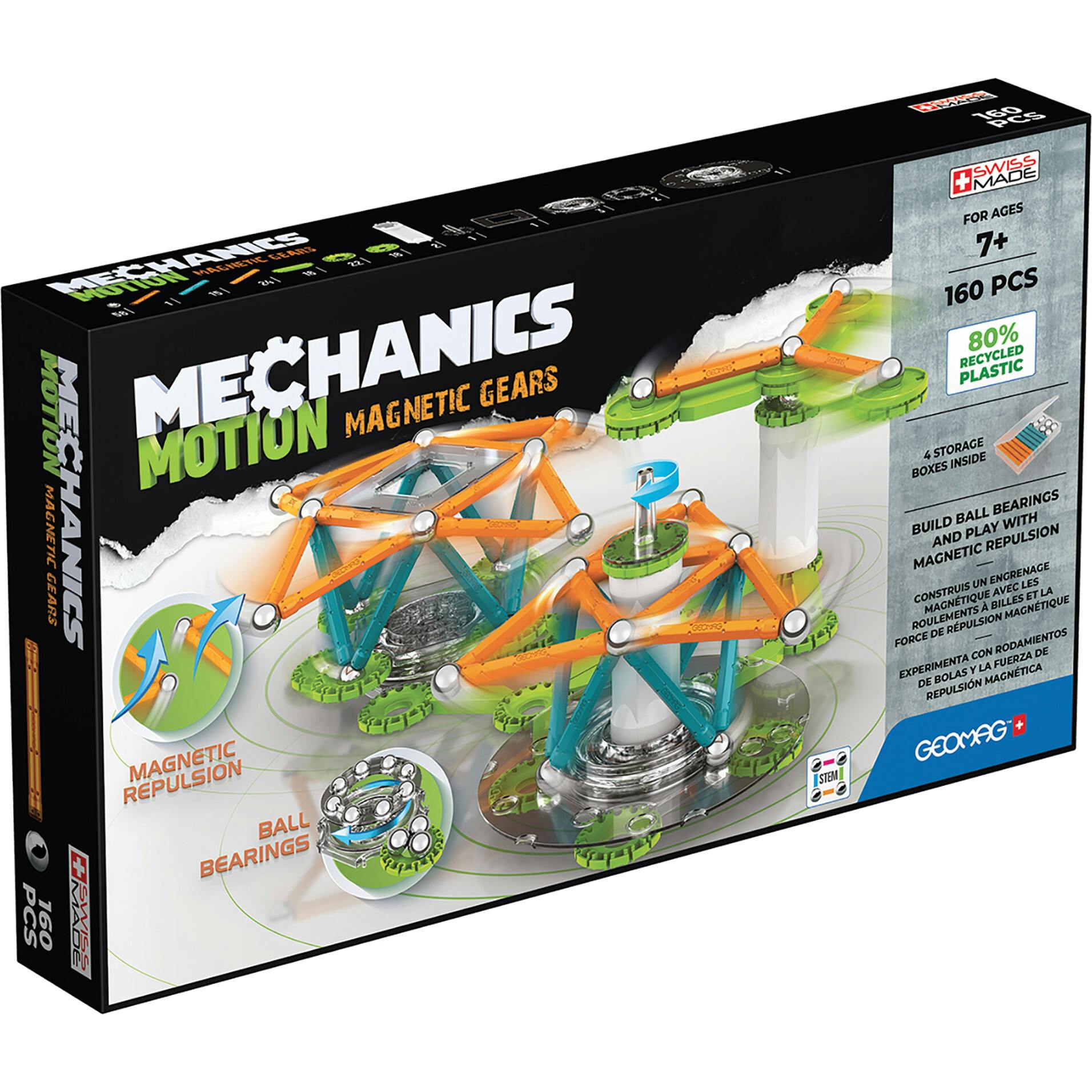 Magnetic Gears Recycled, 160 Pieces - OS