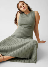 A-Line Sweater Knit Maternity Nursing Midi Dress
