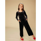 Just for Kicks Velour Jumpsuit, Black