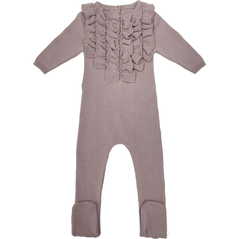 Ruffle Chest Long Sleeve Footie