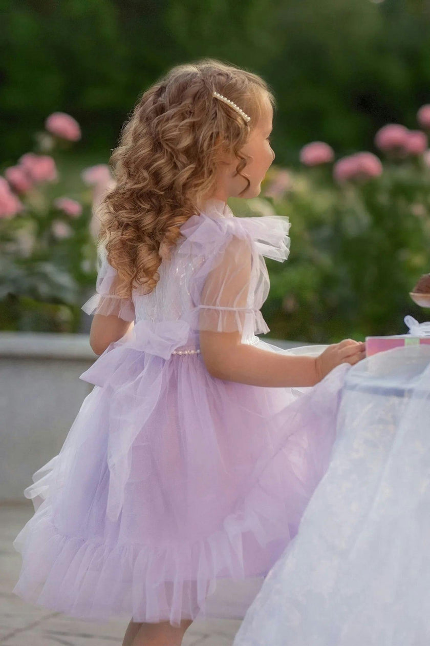 Dreamy Lilac Princess Tulle Birthday Dress for Girls