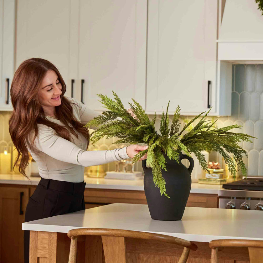 Real Touch Lebanon Cedar Faux Winter Greenery Stem Bundle of 3