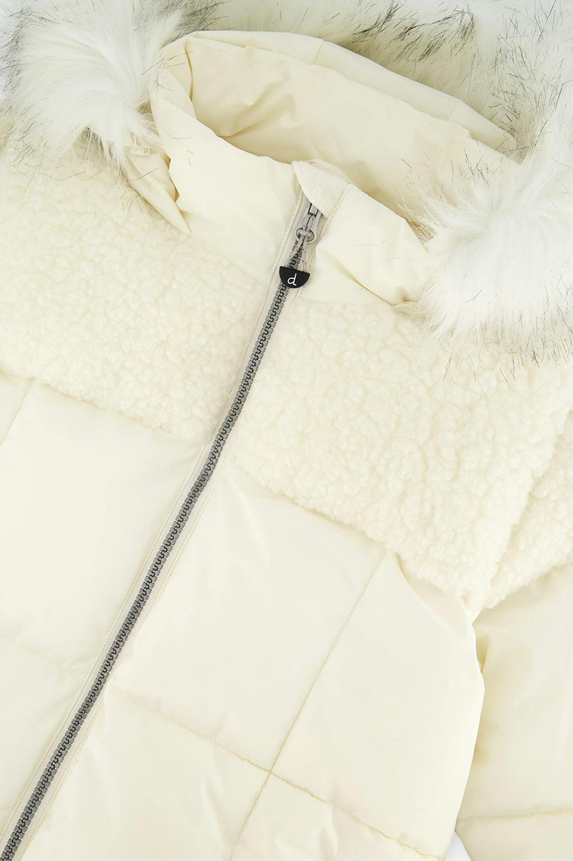 Long Winter Puffer Coat Off-White