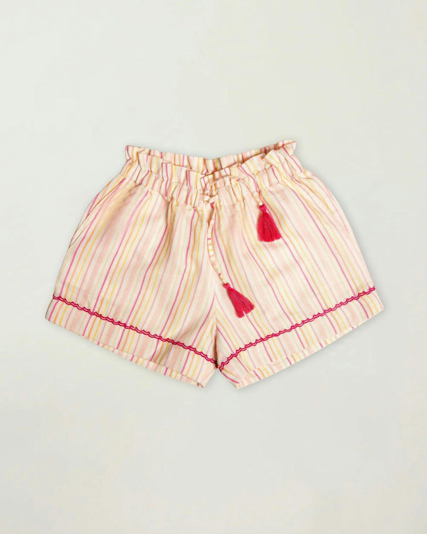 Roman Short - Pink Strips print