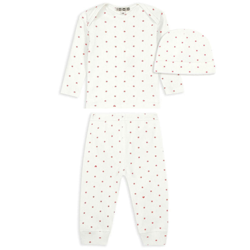 BONTON Tino Star Pajamas - Star Print Rose