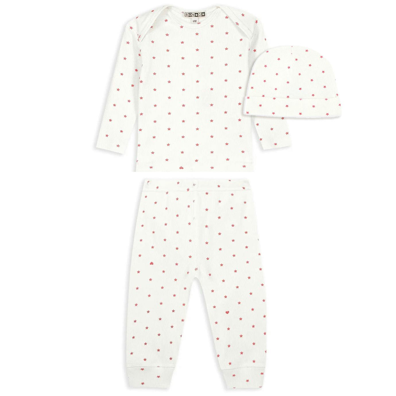 BONTON Tino Star Pajamas - Star Print Rose
