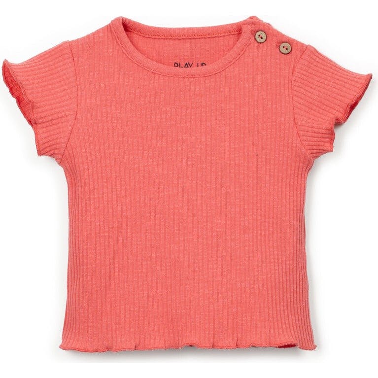 Ribbed Lettuce Edged T-Shirt