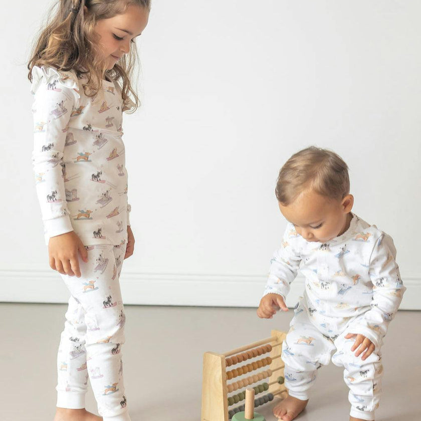 Ski Pups Boy Pima Cotton Baby One-Piece Pajamas