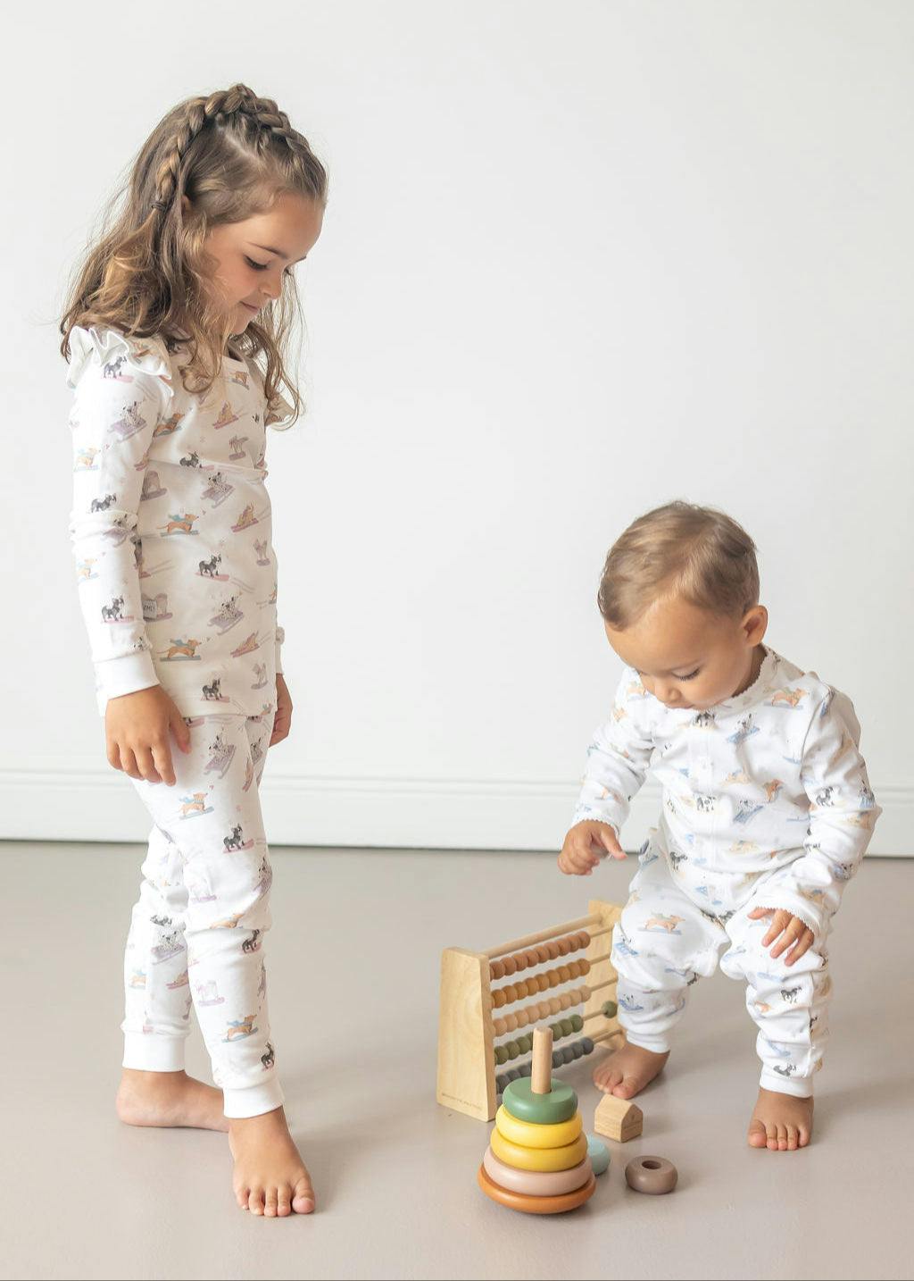 Ski Pups Boy Pima Cotton Baby One-Piece Pajamas