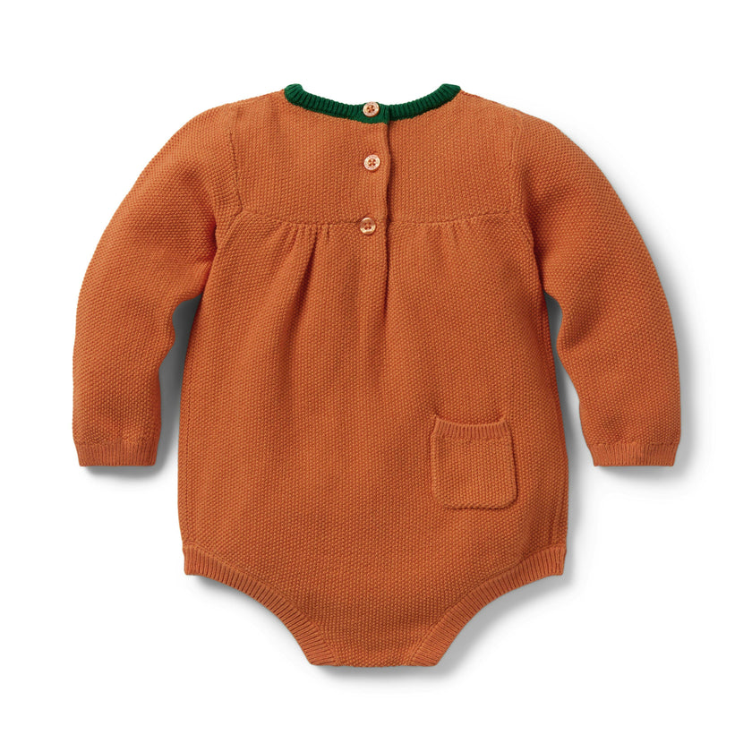 Baby Pumpkin Romper, orange