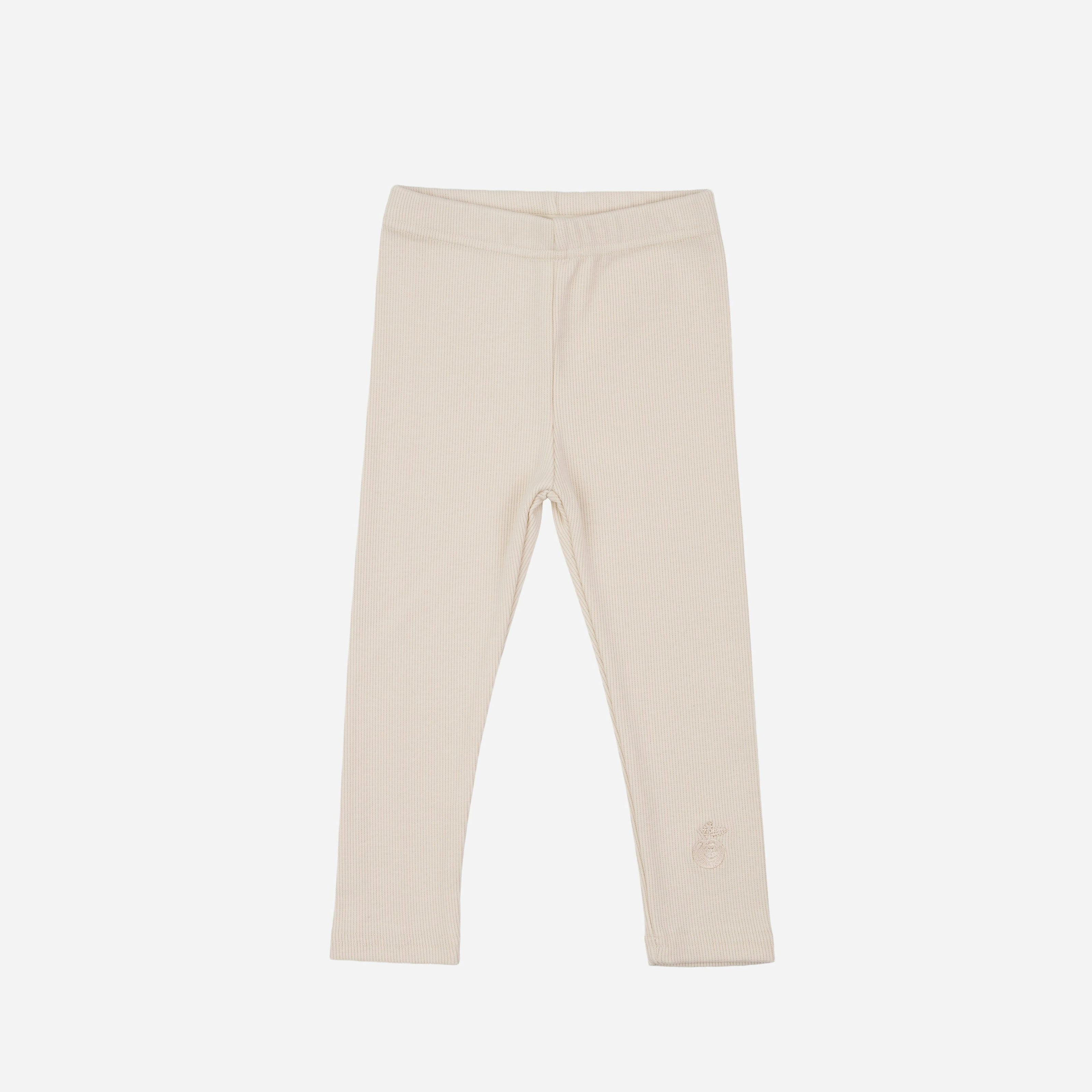Embroidered Cotton Leggings Pink